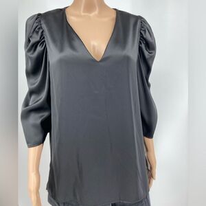 Karlie 25583501 Black Puff Blouse Size L